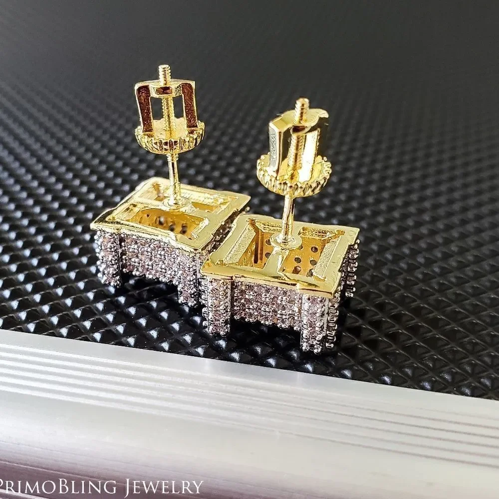 Large Screwback Cube Earrings